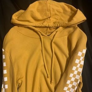 Mustard yellow checker tunic hoodie